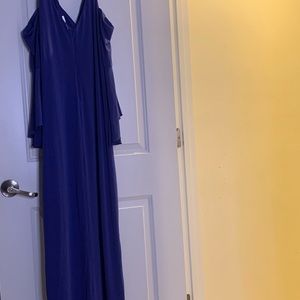 Blue Shoulder-less dress with a sleeves